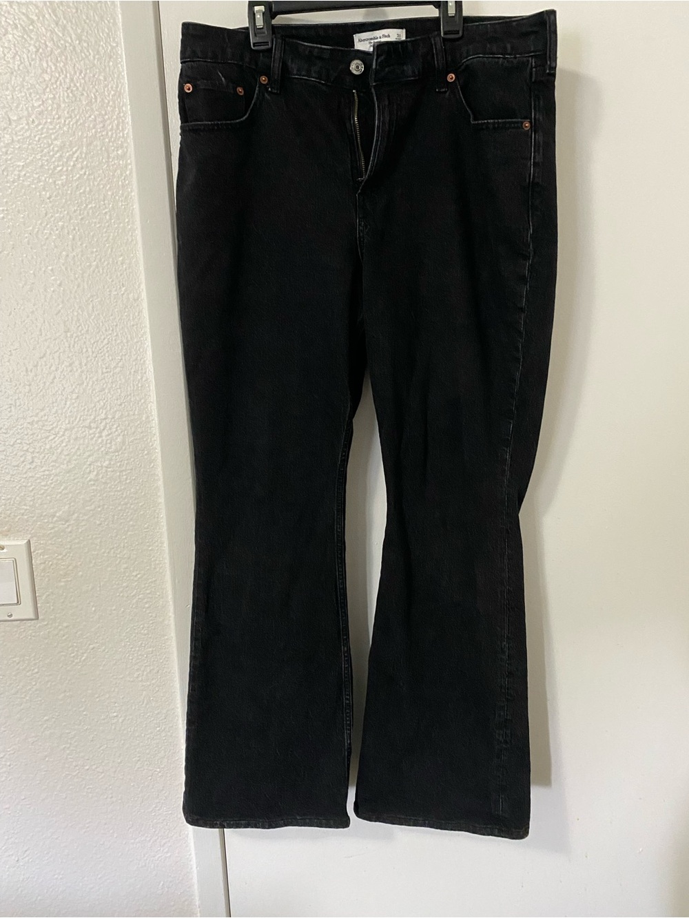 black abercrombie & fitch mid rise bootcut/flare jeans